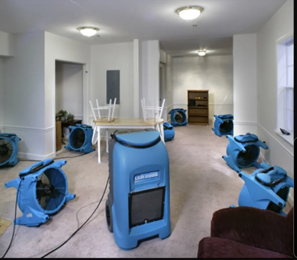 Air movers and dehumidifier setup for Water Extraction & Removal in Little Chute